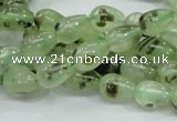 CRU104 15.5 inches 7*10mm teardrop green rutilated quartz beads
