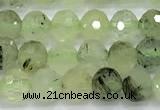 CRU1075 15 inches 6mm faceted round green rutilated quartz beads