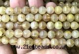 CRU1111 15 inches 8mm round golden rutilated quartz beads wholesale