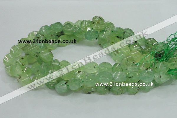 CRU131 15.5 inches 10*15mm twisted green rutilated quartz beads
