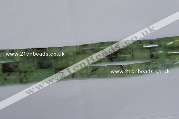 CRU221 15.5 inches 13*18mm faceted tube green rutilated quartz beads