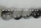 CRU321 15.5 inches 8mm - 16mm round black rutilated quartz beads