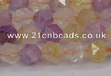 CRU772 15.5 inches 8mm faceted nuggets lavender amethyst & citrine beads