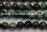 CRZ106 15.5 inches 8mm faceted round ruby zoisite gemstone beads