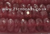 CRZ1105 15.5 inches 6*10mm faceted rondelle AAA+ grade ruby beads