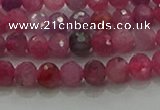 CRZ1120 15.5 inches 4mm faceted round natural ruby gemstone beads