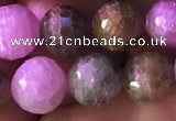 CRZ1132 15.5 inches 8mm faceted round ruby sapphire beads