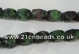 CRZ465 15.5 inches 7*10mm faceted nuggets ruby zoisite gemstone beads