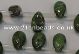 CRZ649 Top-drilled 9*14mm flat teardrop New ruby zoisite gemstone beads
