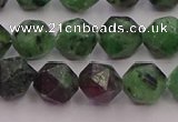 CRZ763 15.5 inches 10mm faceted nuggets ruby zoisite gemstone beads