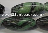CRZ80 15.5 inches 15*35mm rice ruby zoisite gemstone beads
