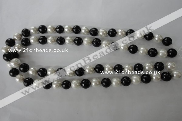 CSB1050 15.5 inches 10mm round mixed color shell pearl beads