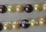 CSB1072 15.5 inches 10mm round mixed color shell pearl beads