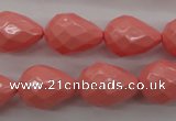 CSB1167 15.5 inches 15*20mm faceted teardrop shell pearl beads
