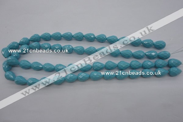 CSB1170 15.5 inches 10*14mm faceted teardrop shell pearl beads