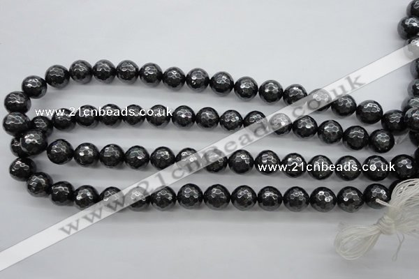 CSB1185 15.5 inches 10mm faceted round shell pearl beads
