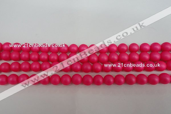 CSB1301 15.5 inches 6mm matte round shell pearl beads wholesale