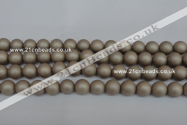 CSB1323 15.5 inches 10mm matte round shell pearl beads wholesale