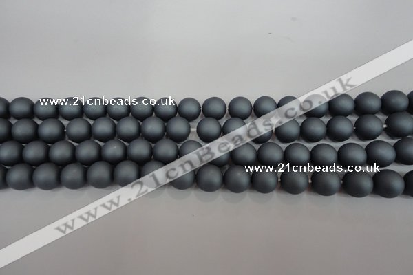 CSB1325 15.5 inches 4mm matte round shell pearl beads wholesale