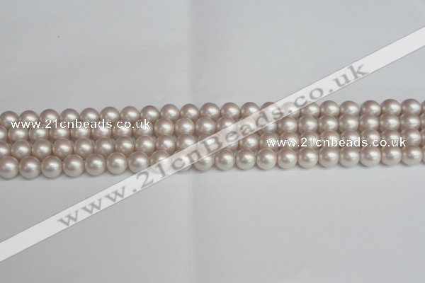 CSB1356 15.5 inches 6mm matte round shell pearl beads wholesale