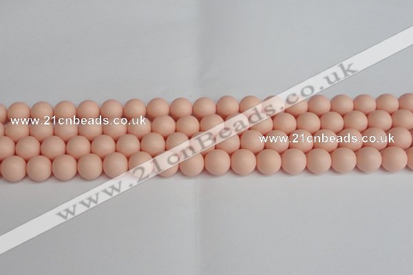 CSB1368 15.5 inches 10mm matte round shell pearl beads wholesale