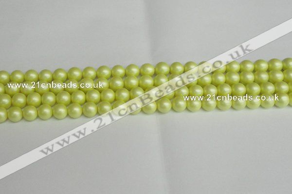 CSB1386 15.5 inches 6mm matte round shell pearl beads wholesale