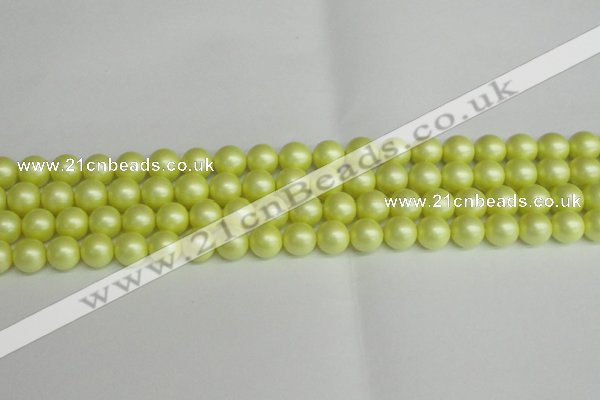 CSB1387 15.5 inches 8mm matte round shell pearl beads wholesale