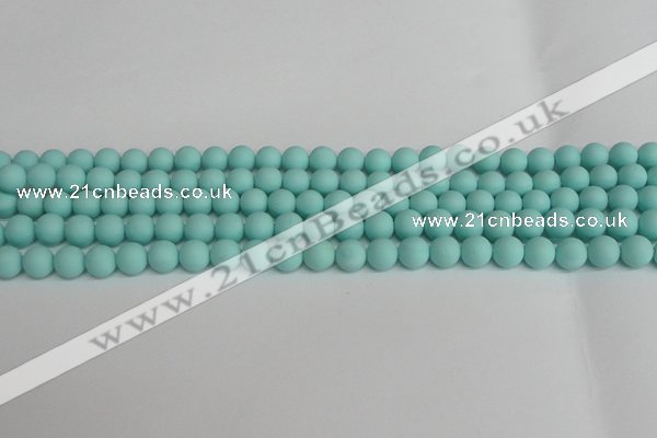 CSB1400 15.5 inches 4mm matte round shell pearl beads wholesale