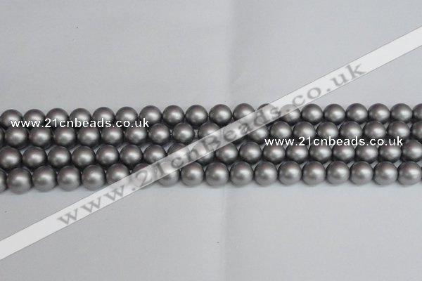 CSB1442 15.5 inches 8mm matte round shell pearl beads wholesale