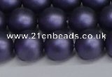 CSB1654 15.5 inches 12mm round matte shell pearl beads wholesale