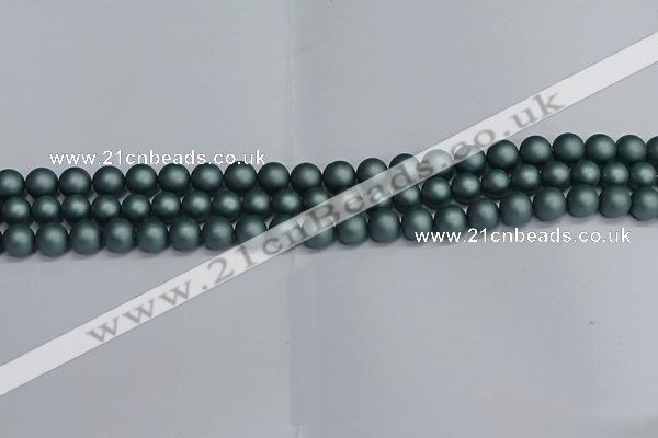 CSB1721 15.5 inches 6mm round matte shell pearl beads wholesale