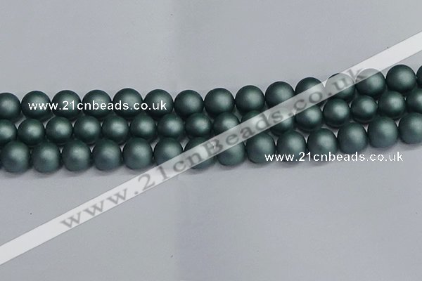 CSB1725 15.5 inches 14mm round matte shell pearl beads wholesale