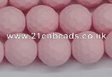 CSB1844 15.5 inches 12mm faceetd round matte shell pearl beads