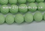 CSB1991 15.5 inches 6mm faceted round matte shell pearl beads