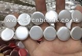 CSB2143 15.5 inches 25mm coin shell pearl beads wholesale