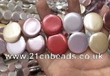 CSB2148 15.5 inches 30mm coin mixed shell pearl beads wholesale