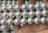 CSB2185 15.5 inches 18mm ball shell pearl beads wholesale