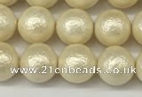 CSB2212 15.5 inches 8mm round wrinkled shell pearl beads wholesale