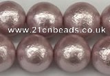 CSB2244 15.5 inches 12mm round wrinkled shell pearl beads wholesale