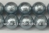 CSB2282 15.5 inches 8mm round wrinkled shell pearl beads wholesale