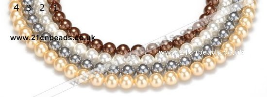 CSB23 16 inches 10mm round shell pearl beads Wholesale