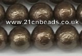 CSB2312 15.5 inches 8mm round wrinkled shell pearl beads wholesale