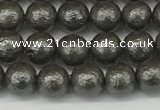 CSB2320 15.5 inches 4mm round wrinkled shell pearl beads wholesale
