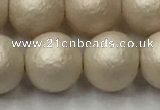 CSB2374 15.5 inches 12mm round matte wrinkled shell pearl beads