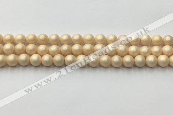 CSB2390 15.5 inches 4mm round matte wrinkled shell pearl beads