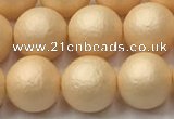 CSB2402 15.5 inches 8mm round matte wrinkled shell pearl beads
