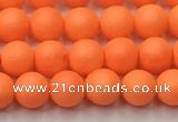 CSB2430 15.5 inches 4mm round matte wrinkled shell pearl beads
