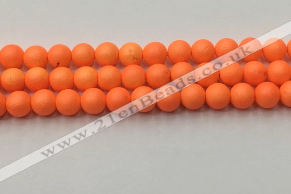 CSB2433 15.5 inches 10mm round matte wrinkled shell pearl beads