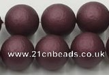 CSB2453 15.5 inches 10mm round matte wrinkled shell pearl beads