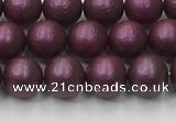 CSB2460 15.5 inches 4mm round matte wrinkled shell pearl beads